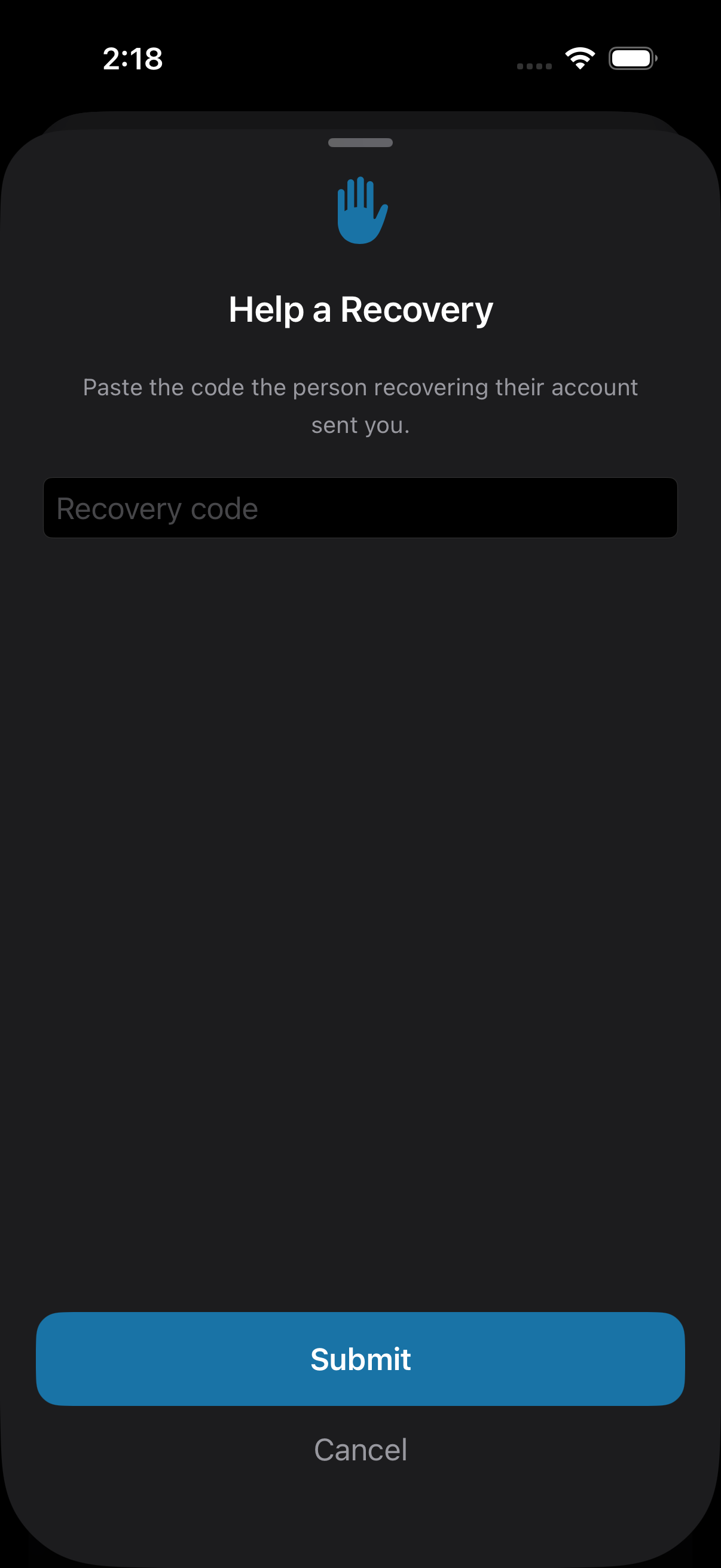 Helping a trusted contact recover their account