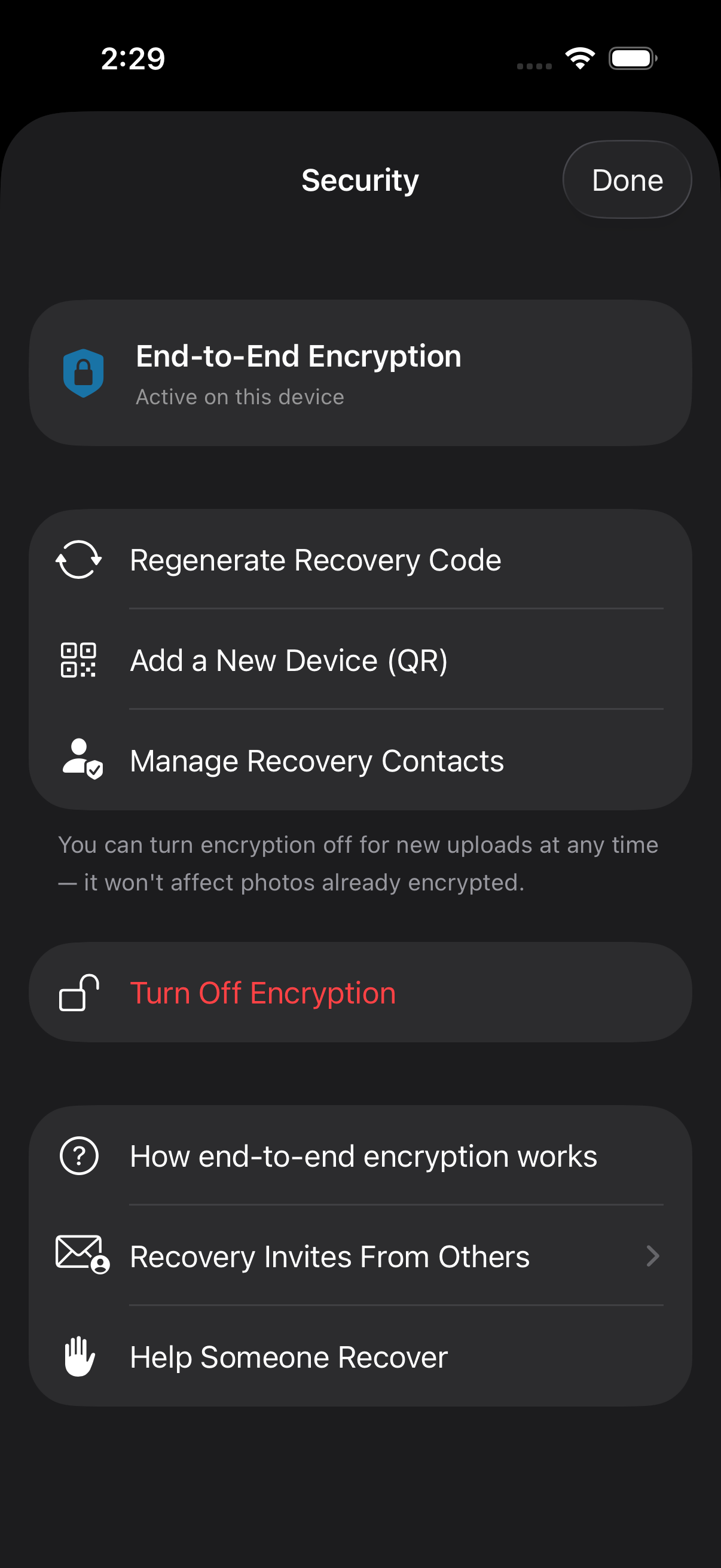 Security settings — one place to manage everything